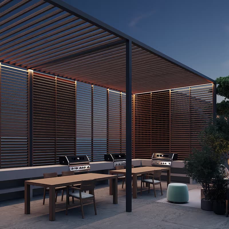 Outdoor dining and BBQ area